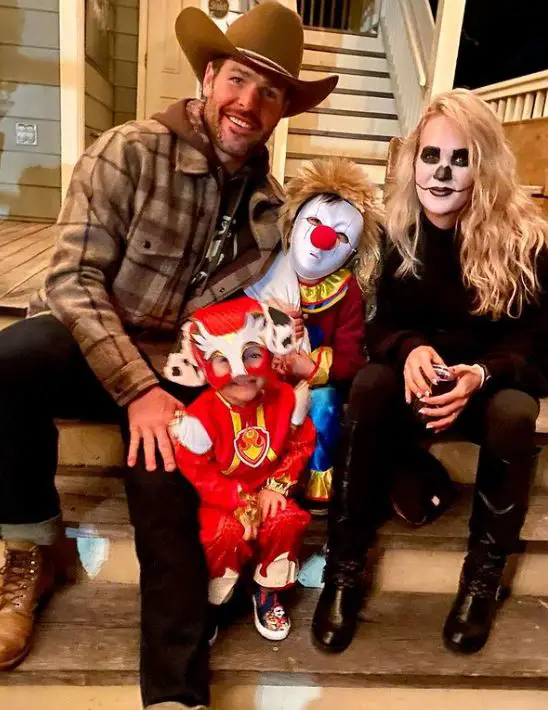 Carrie Underwood and her husband and kids during Halloween
