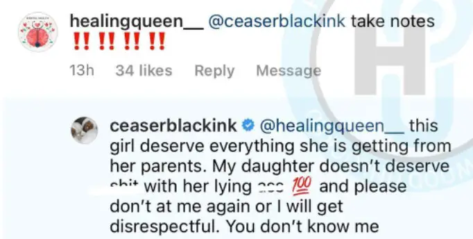 Ceaser Emanuel made unsavory comments about his daughter, Cheyenne Emanuel, in April 2022.