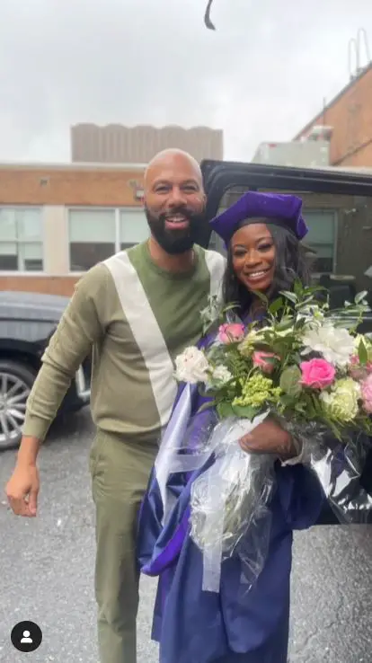 Common celebrating his daughter's graduation from law school