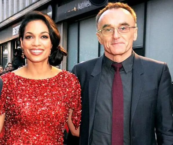 Danny Boyle, who has never had a wife, with his ex girlfriend Rosario Dawson.
