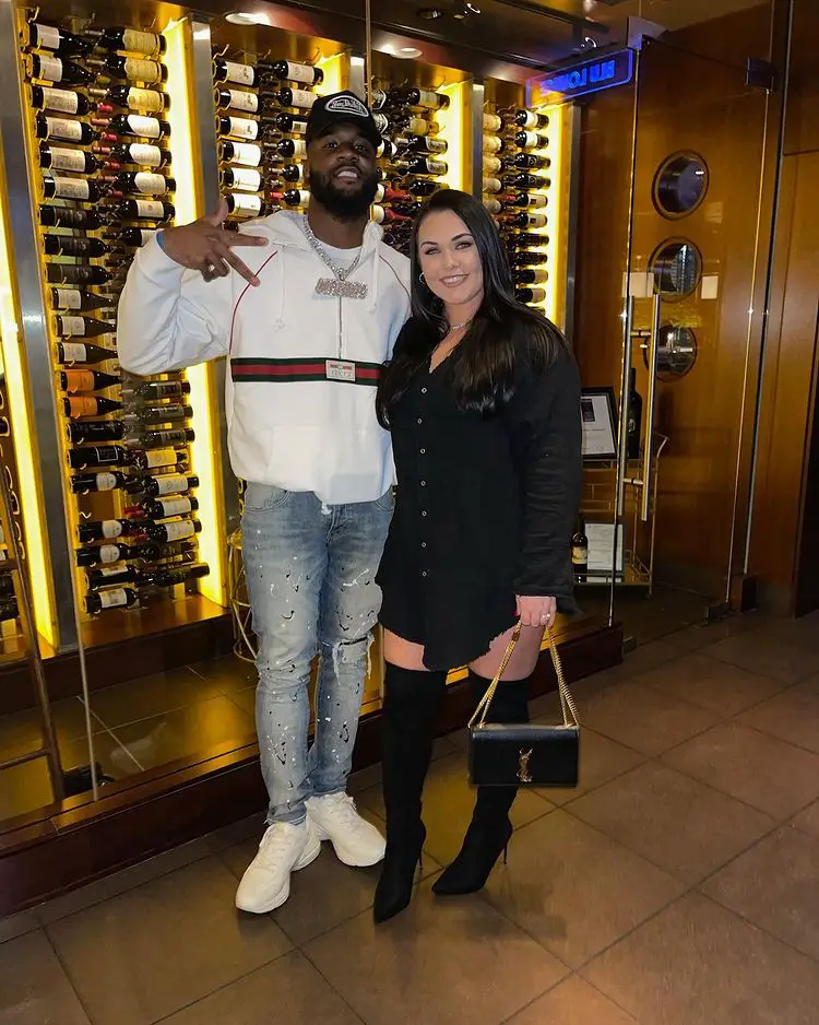 Darius Leonard with his wife Kayla Leonard whom he has known since kindergarten.