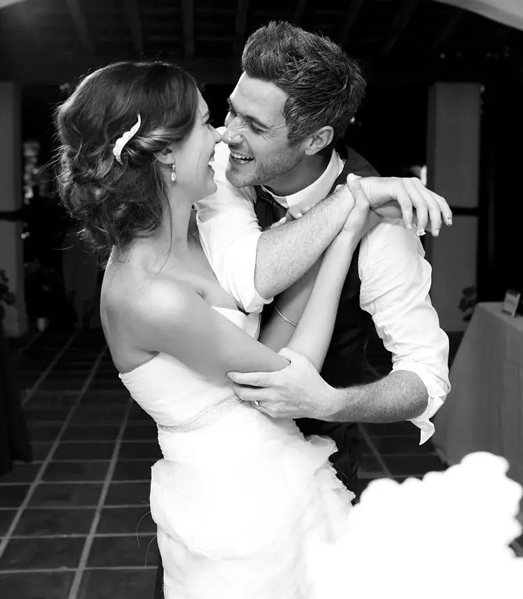 Dave Annable and Odette Annable on their wedding day in 2010.