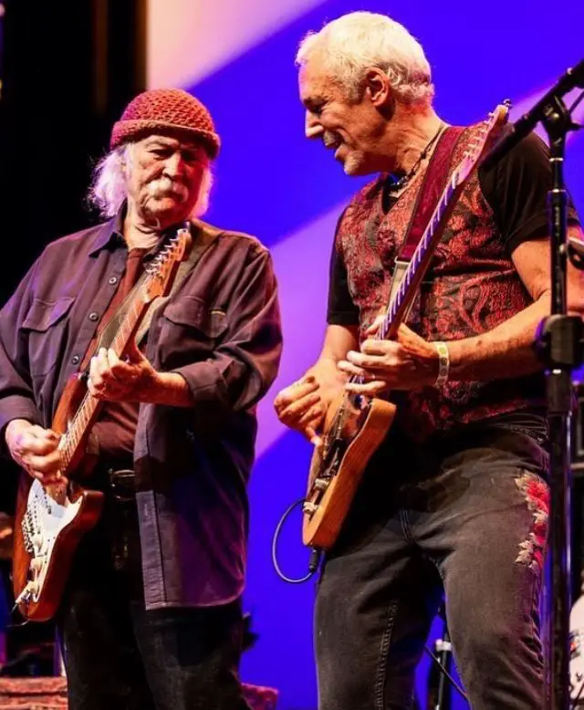 Davis Crosby and Jeff Pevar on stage during the sky trails tour