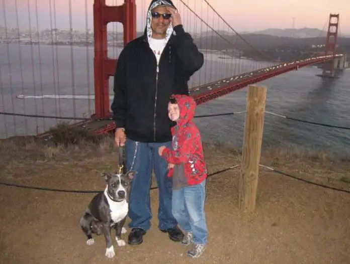 David Labrava with his son and dog