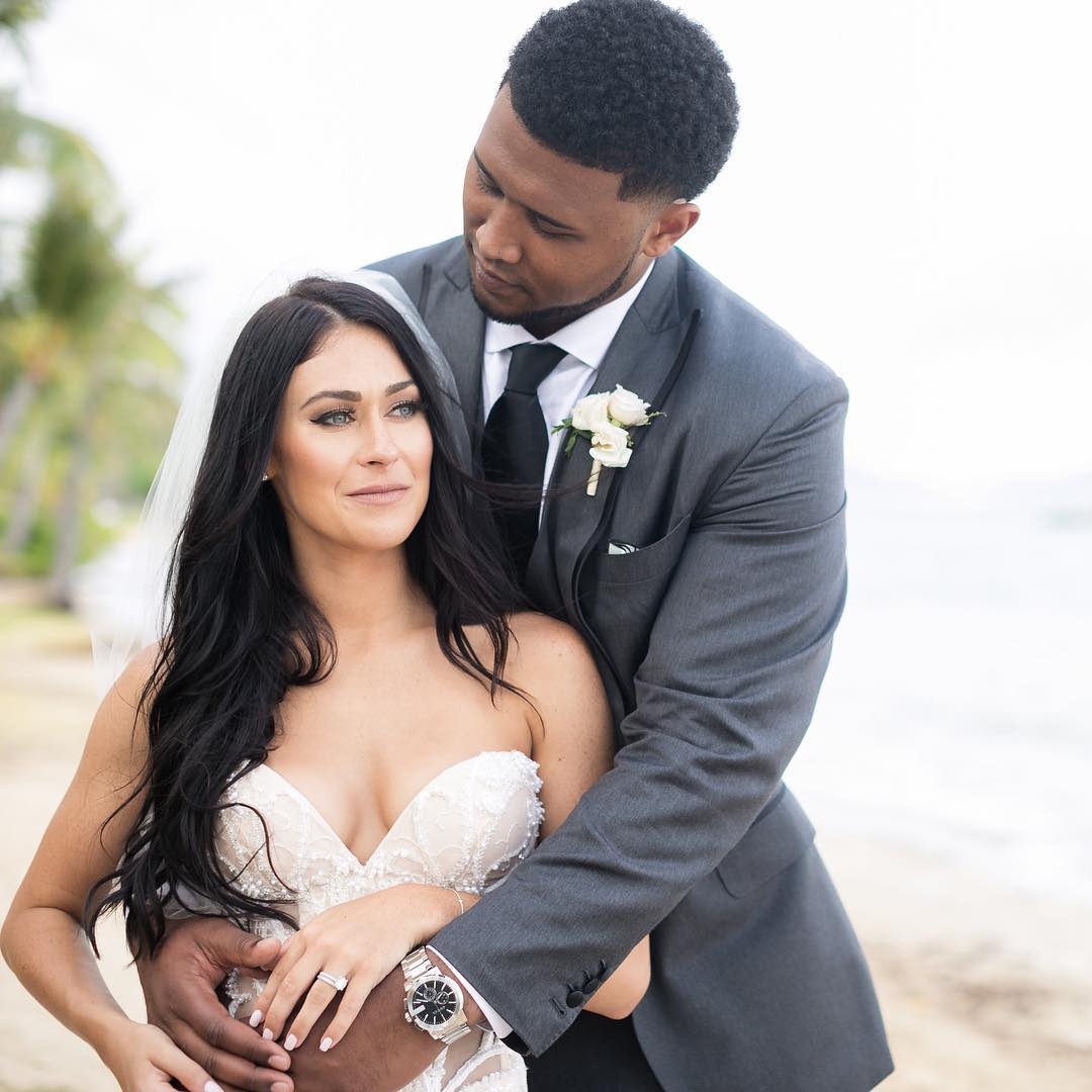 DeForest Buckner and his wife, Ashlyn Buckner, on their wedding day