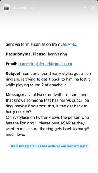 Harry Styles Reunites With His Lion Ring After Losing It At Coachella -  Capital