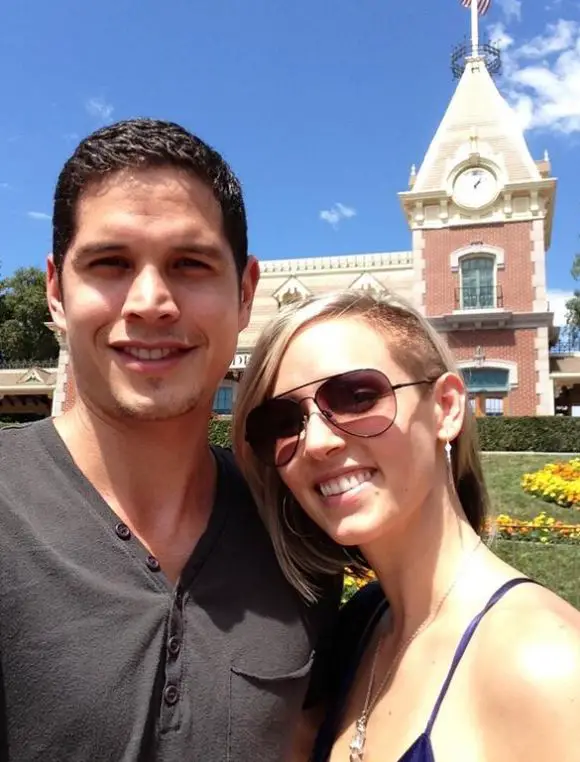 JD Padro and his wife, Emily Frlekin at Disneyland in 2013