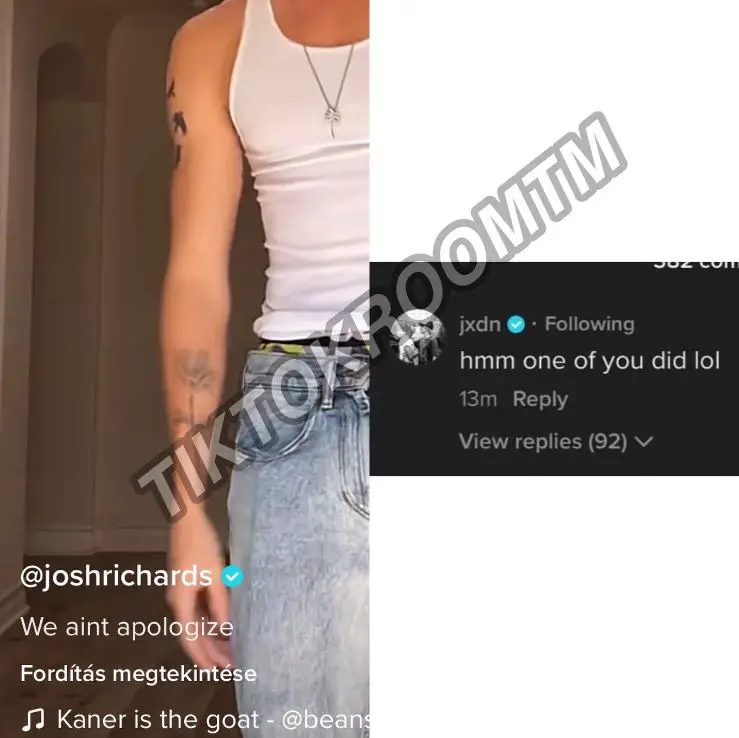 Jaden Hossler's comment on Josh Richards's TikTok which has stirred up some drama