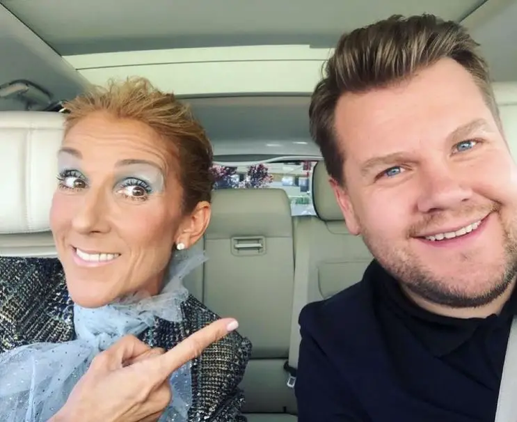 James Corden with Celine Dion on 'Carpool Karaoke'