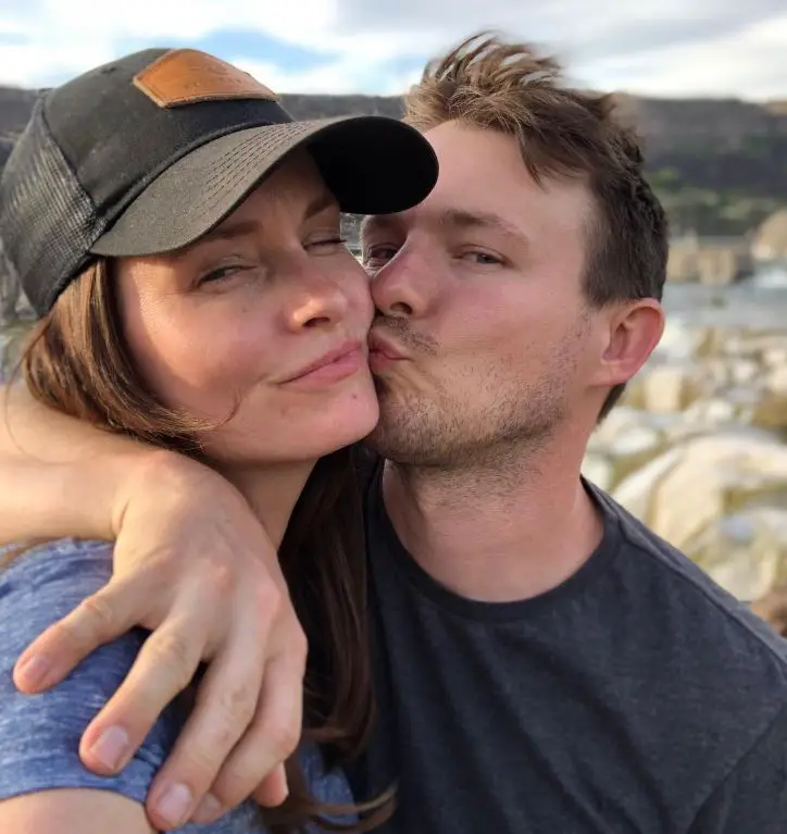 Jamie Anne Allman and her husband during their 14th anniversary