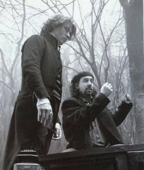 Johnny Depp and Tim Burton on the set of 'Sleepy Hollow.'