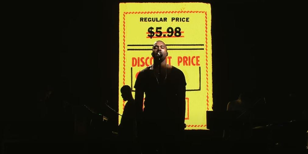 Kanye West performing 'New Slaves' at SNL