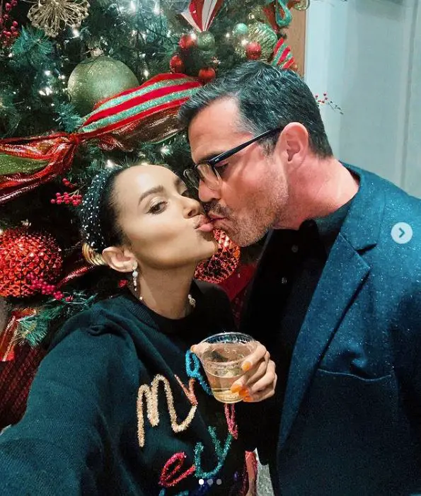 Kat Graham celebrating with partner Darren Genet