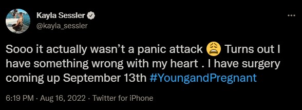 Kayla Sessler reveals her panic attack she got after boyfriend's proposal was actually a heart condition.