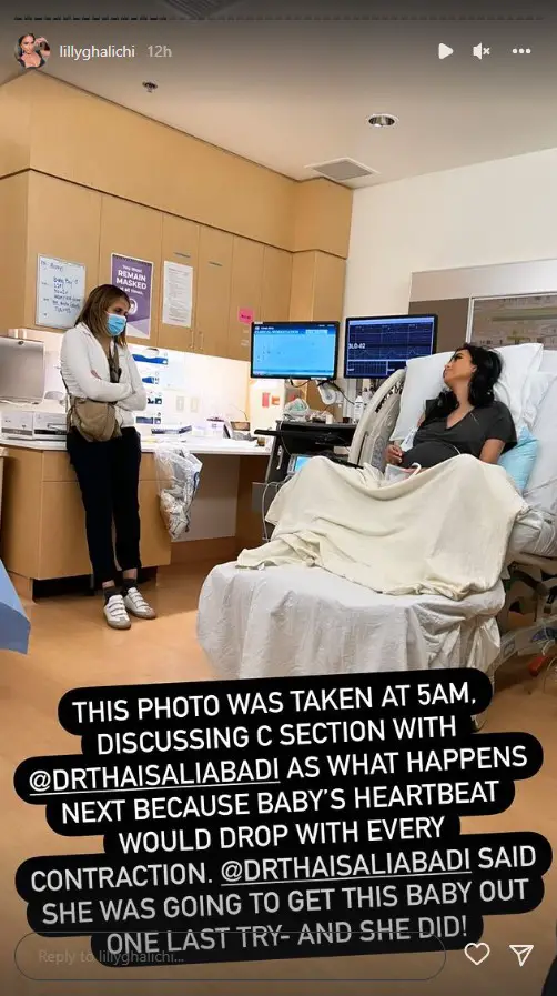 Lilly Ghalichi discussing C-section with her doctor before the birth of her second baby.