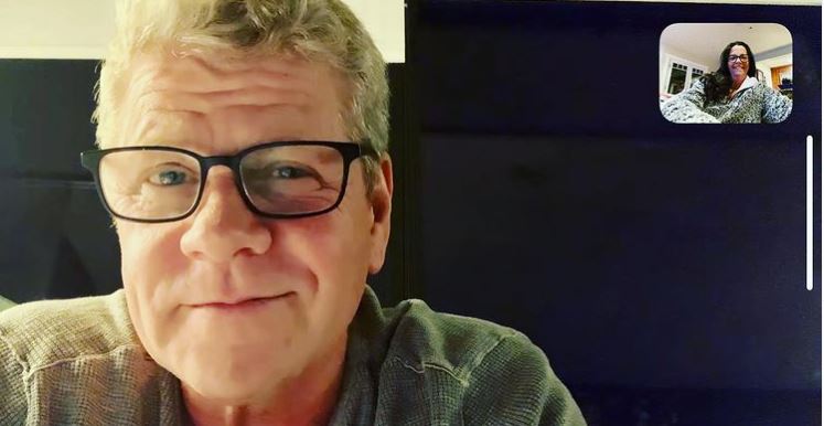 Michael Cudlitz on a voice call with his wife