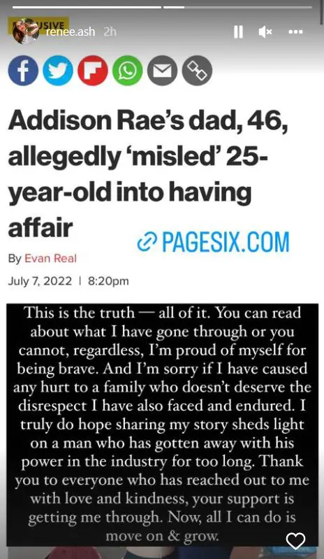 Renee Ash talking about the interview with Page six regarding her affair with Monty Lopez