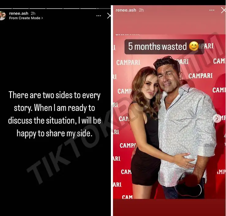 Renee Ash alleging that she is embarrassed by Monty Lopez's cheating