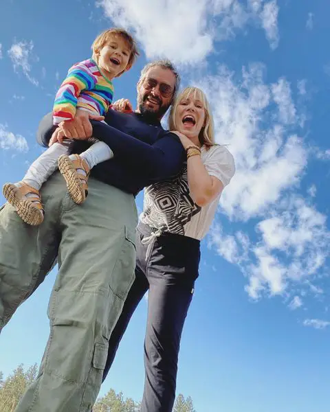 Natasha Bedingfield with her husband, Matt Robinson, and son, Solomon Dylan.