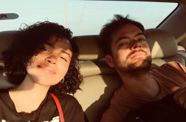 Nesta Cooper with her longtime boyfriend and now fiance, Peter Van Auker, in August 2018.