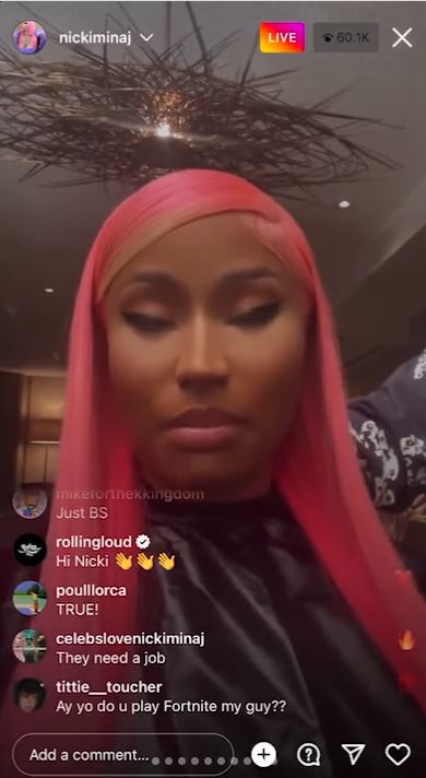 Nicki Minaj addresses accusations made her alleged ex-assistant on Instagram Live