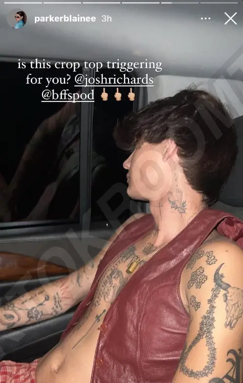 Parker Blaine throwing shade at Josh Richards and BFFs podcast