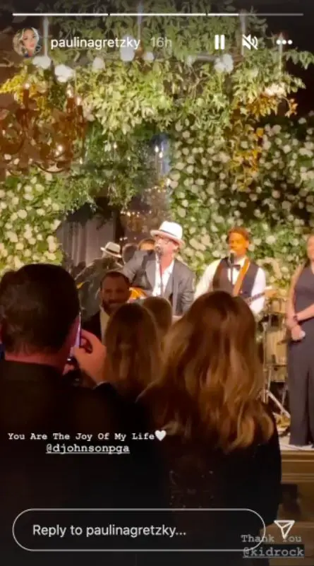 Kid Rock performed at Paulina Gretzky's wedding with Dustin Johnson