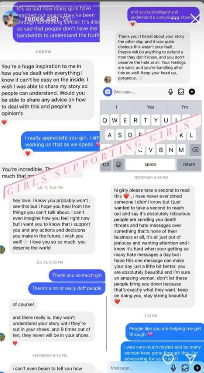 Renee Ash shares positive messages she received after exposing death threats.