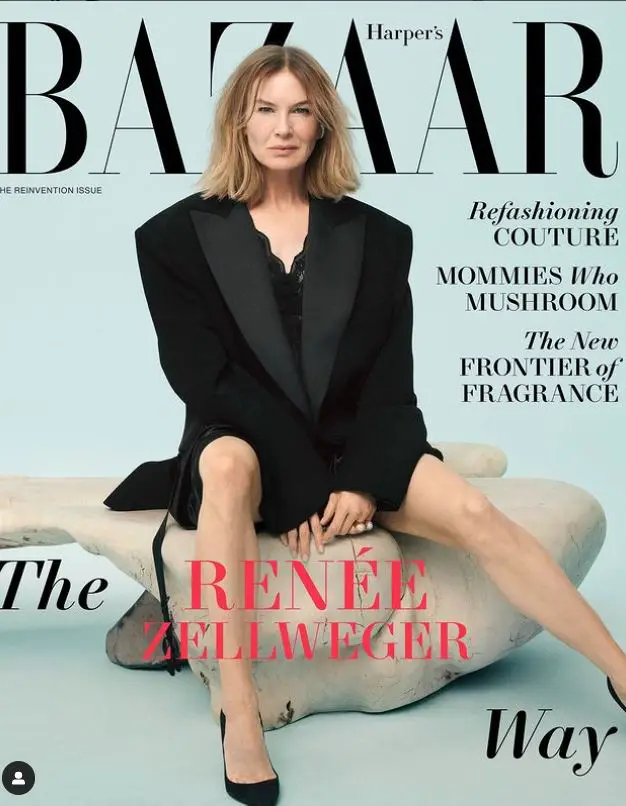 Kenny Chesney's former wife, Renée Zellweger on the cover of Harper's Bazaar
