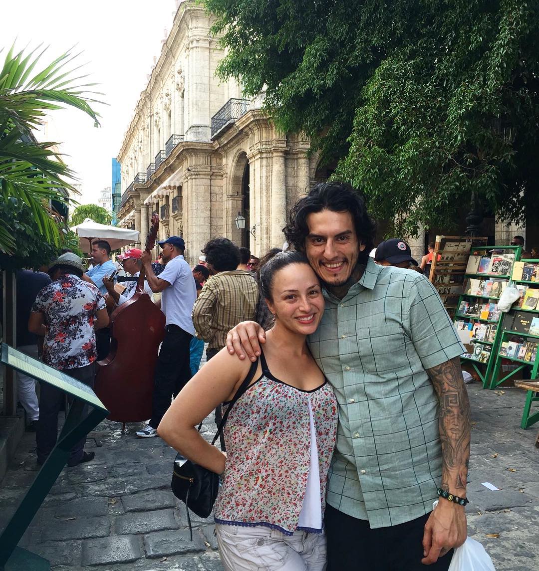 Richard Cabral with his wife, Janiece Sarduy, in Havana in May 2016.