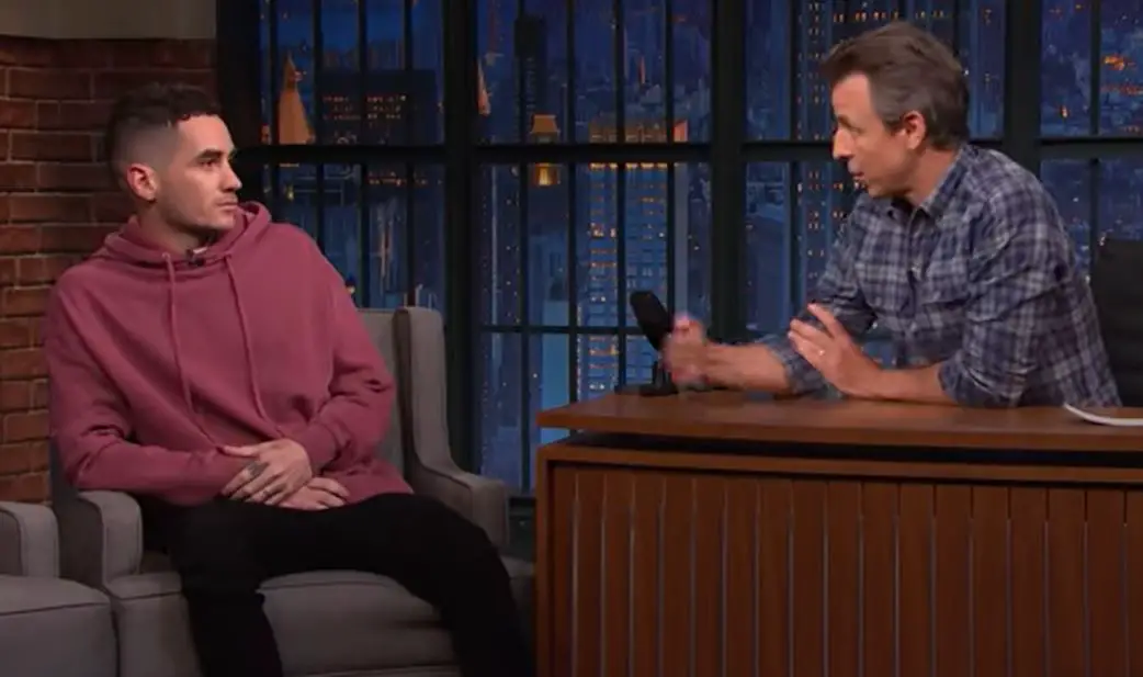 Ricky Velez talks about his wife and son with Seth Meyers