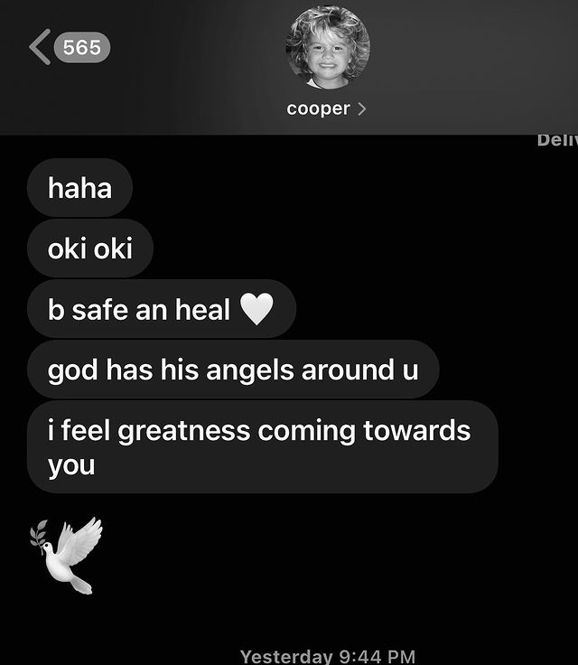 Sabrina Quesada posted a screenshot of her texts with ex boyfriend Cooper Noriega after his death.