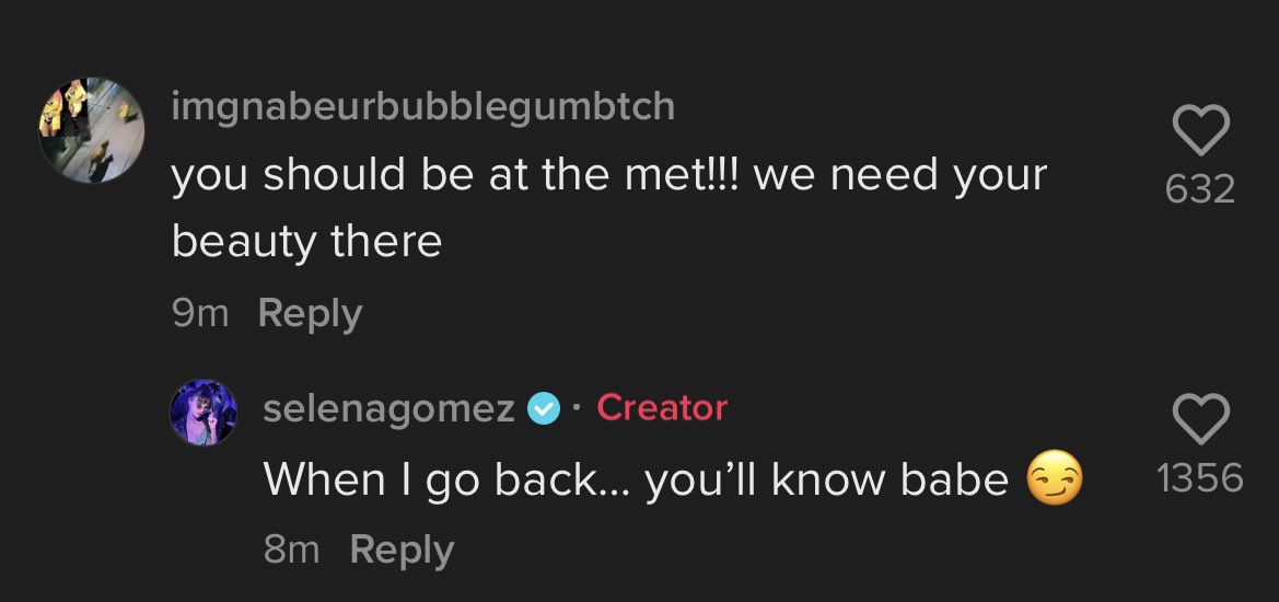 Selena Gomez responds to a fan's question about not attending Met Gala 2022.
