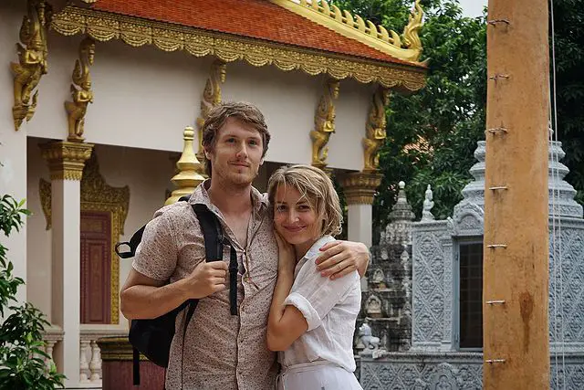 Spencer Treat Clark with his latest girlfriend, Abby Stone, in Cambodia in 2018.
