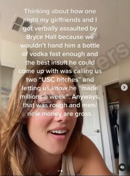 Tatedoll accused Bryce Hall of verbally assaulting her and her girlfriends while they were out