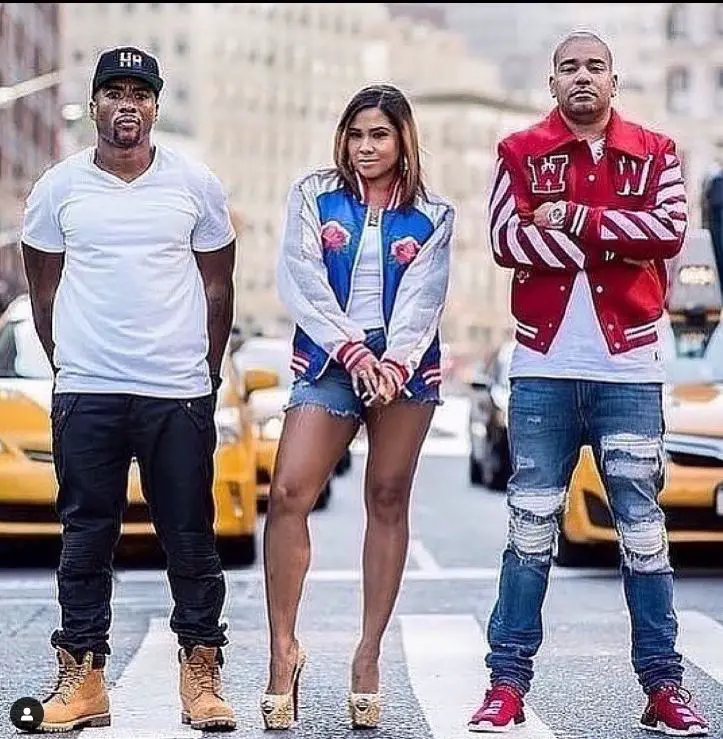 The hosts of The Breakfast Club, Charlamagne tha God, Angela Yee and DJ Envy