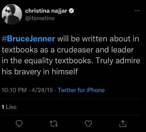 Tinx tweeted about Caitlyn Jenner and misgendered and deadnamed her in an old tweet.