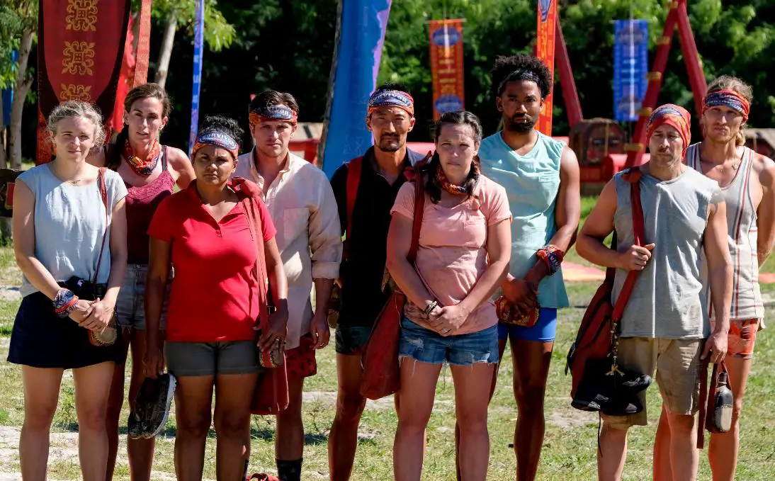 Yul Kwon with his cast mates from Survivors: Winners at War