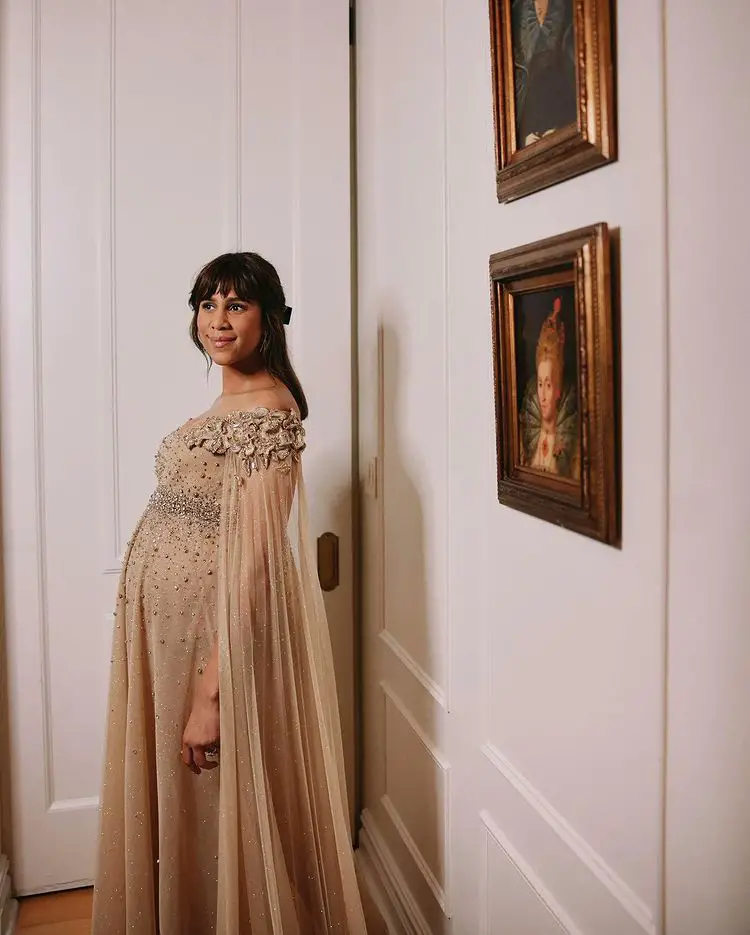 Zawe Ashton announced she was pregnant during a red carpet appearance in June 2022.