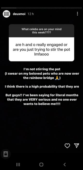 Deux Moi is pretty certain that Harry Styles and Olivia Wilde are engaged.