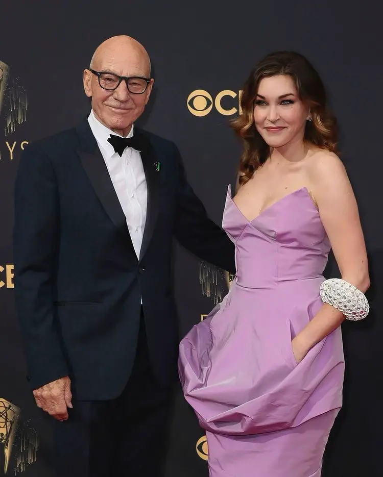 Sir Patrick Stewart with his wife, Sunny Ozell, at the 2021 Emmys.