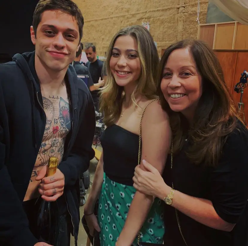 Pete Davidson with his mother, Amy, and younger sister, Casey.