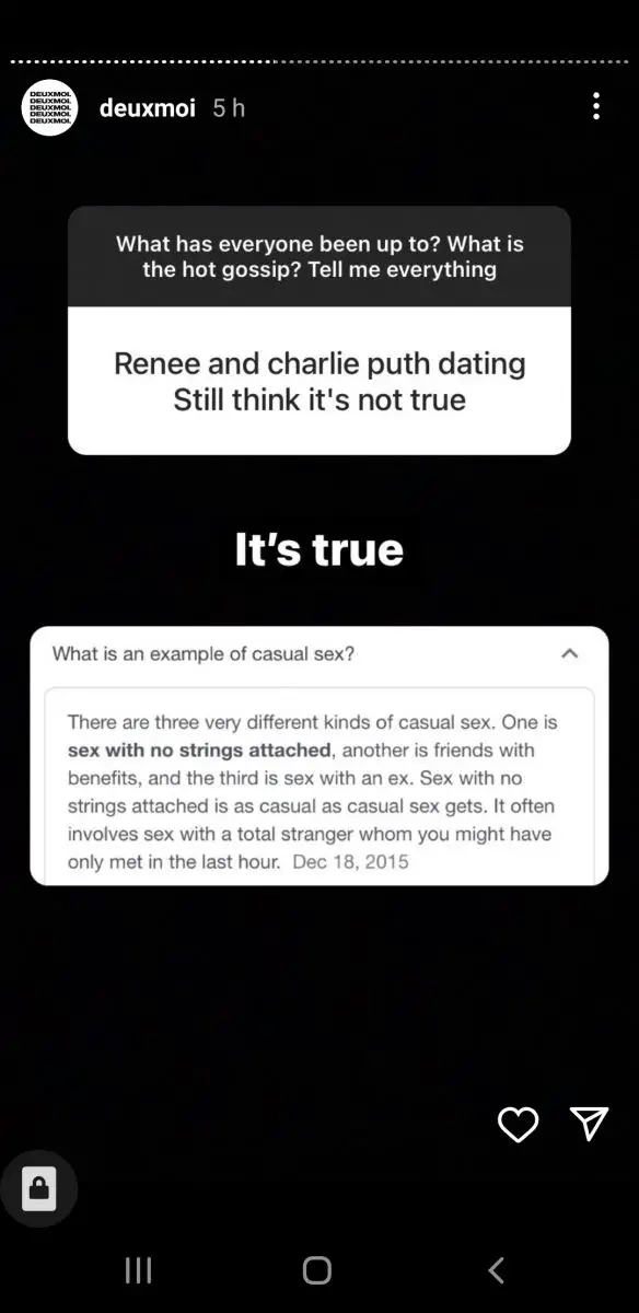Renee Rapp's dating rumors with Charlie Puth confirmed by Deux Moi on May 9, 2022.