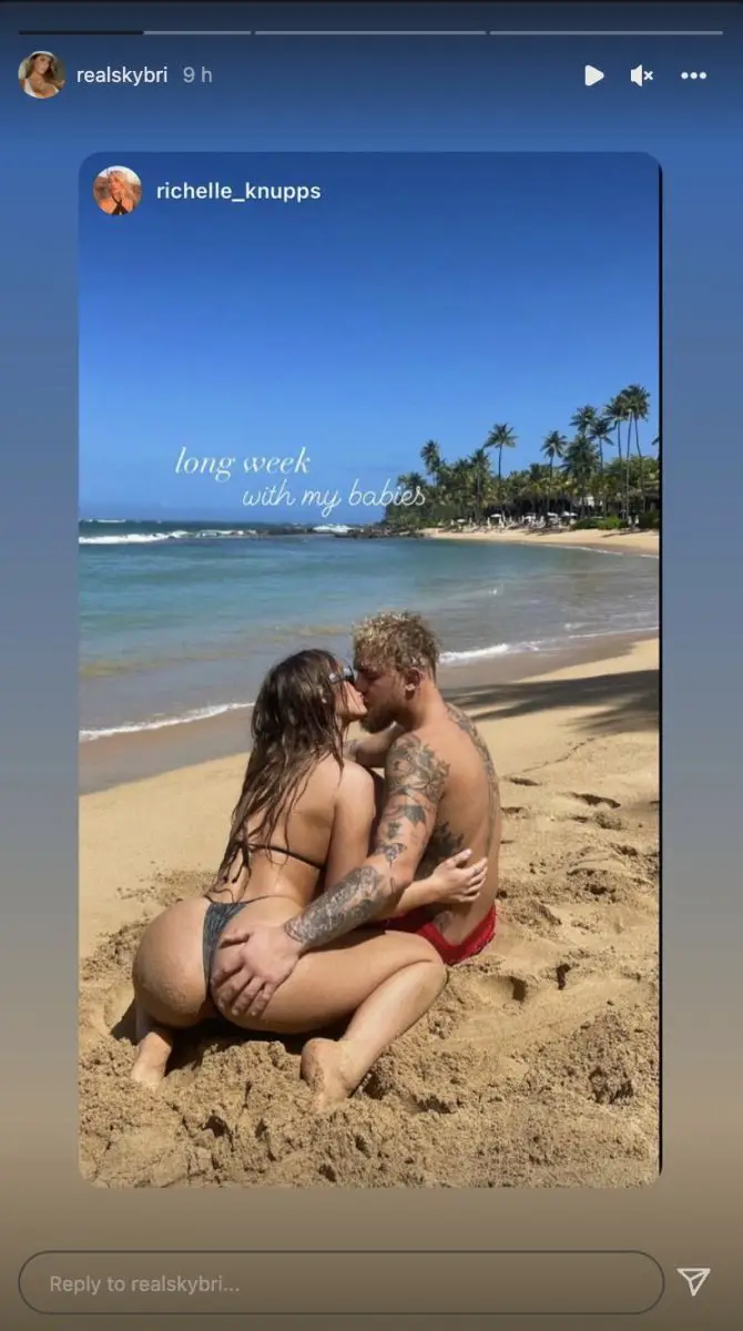 Sky Bri flaunting her new beau in her Instagram stories