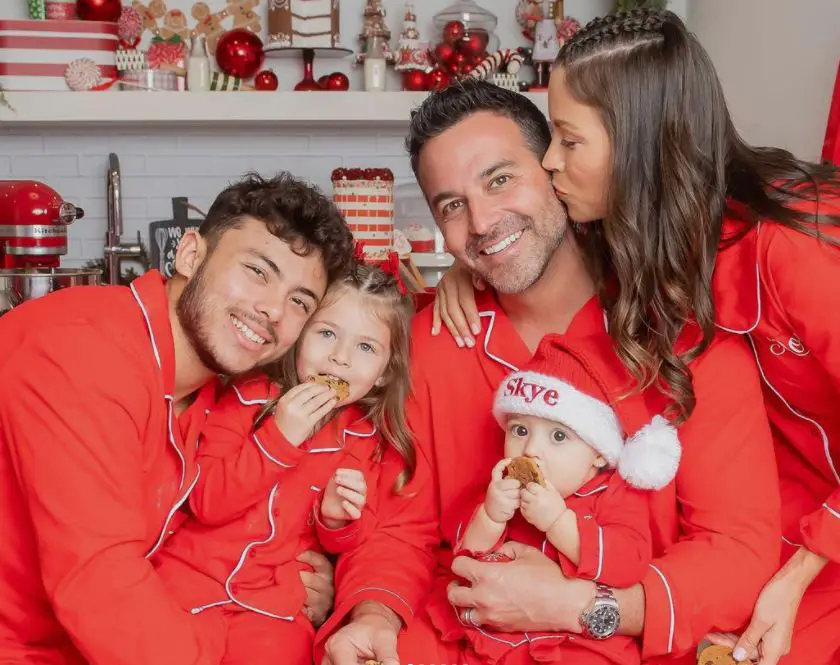 Jay Adkins with his wife Ximena Duque, daughters and step son.