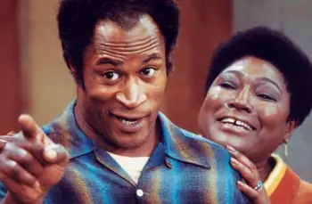 John in his role as James Evans, Sr in Good Times with his co-star Esther Rolle