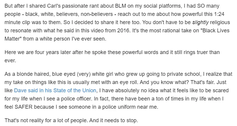 Kayce Smith Denies Dating Carl Lentz through a Blog Article