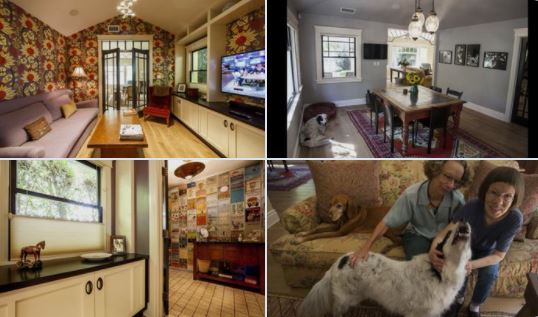 Linda Hunt and her wife Karen Kline in their house in Hollywood.