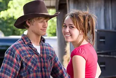 Lucas Till With Miley Cyrus On The Set of Hannah Montana
