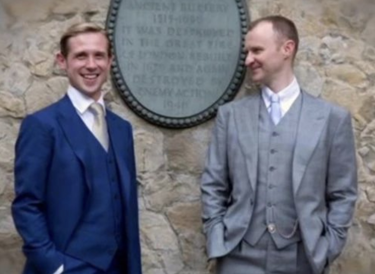 Mark Gatiss with his husband Ian Hollard